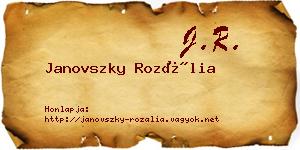 Janovszky Rozália névjegykártya