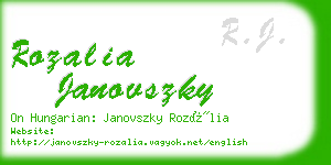 rozalia janovszky business card